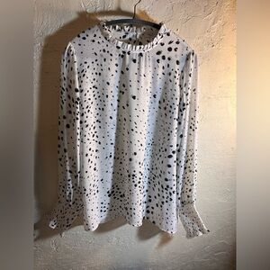 Rachel Zoe Black and White Speckled Blouse